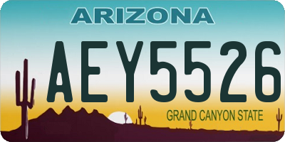 AZ license plate AEY5526