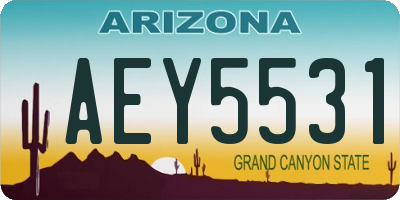 AZ license plate AEY5531