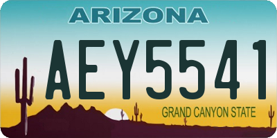 AZ license plate AEY5541