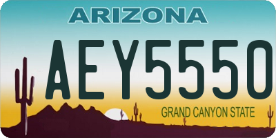 AZ license plate AEY5550