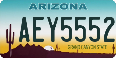 AZ license plate AEY5552