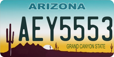 AZ license plate AEY5553