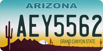 AZ license plate AEY5562