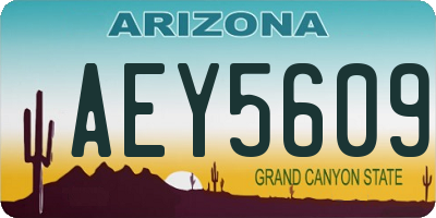 AZ license plate AEY5609