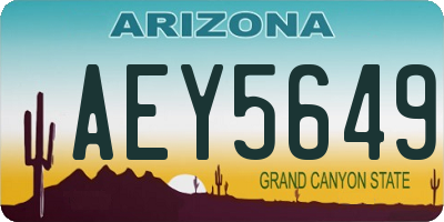 AZ license plate AEY5649