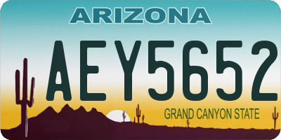 AZ license plate AEY5652
