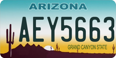 AZ license plate AEY5663