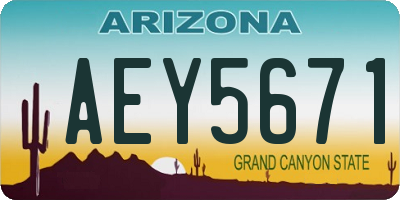 AZ license plate AEY5671