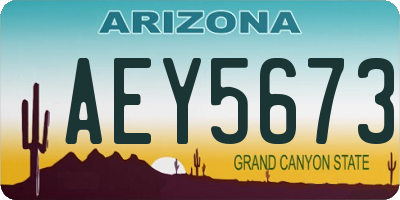 AZ license plate AEY5673