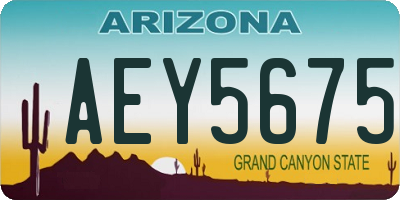 AZ license plate AEY5675