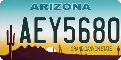 AZ license plate AEY5680