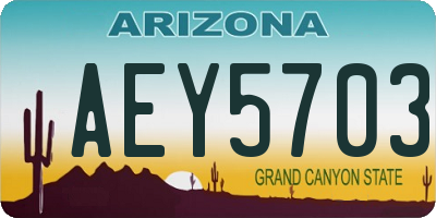 AZ license plate AEY5703