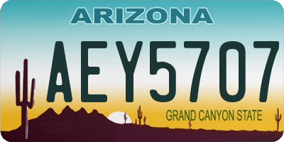 AZ license plate AEY5707