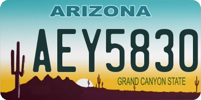 AZ license plate AEY5830