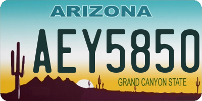 AZ license plate AEY5850