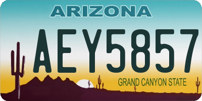 AZ license plate AEY5857