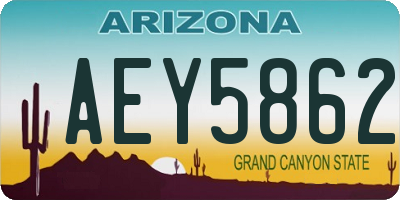 AZ license plate AEY5862