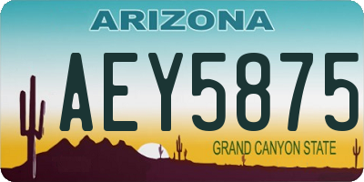 AZ license plate AEY5875