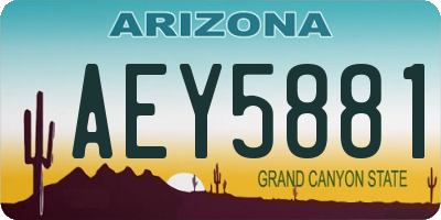 AZ license plate AEY5881