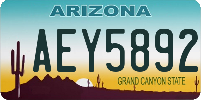 AZ license plate AEY5892