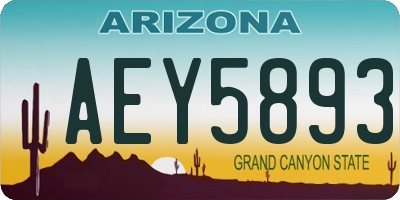 AZ license plate AEY5893