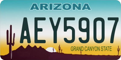 AZ license plate AEY5907