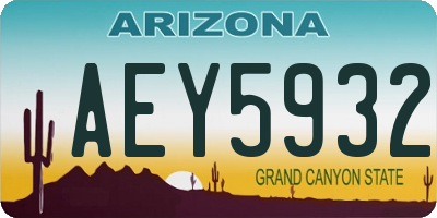 AZ license plate AEY5932