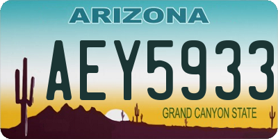 AZ license plate AEY5933