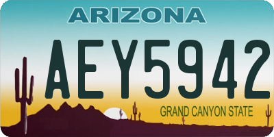 AZ license plate AEY5942