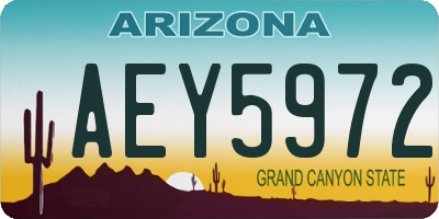 AZ license plate AEY5972