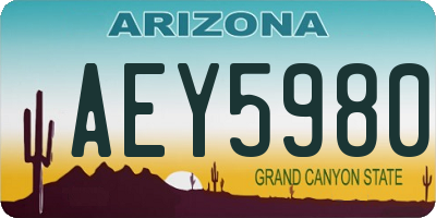 AZ license plate AEY5980