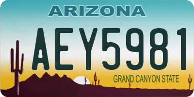 AZ license plate AEY5981