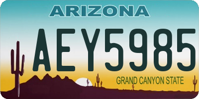 AZ license plate AEY5985