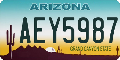 AZ license plate AEY5987