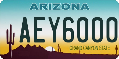 AZ license plate AEY6000