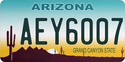 AZ license plate AEY6007