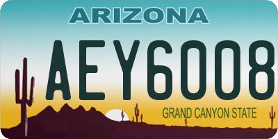 AZ license plate AEY6008