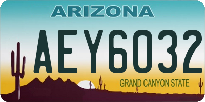 AZ license plate AEY6032