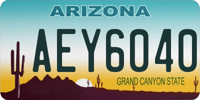 AZ license plate AEY6040