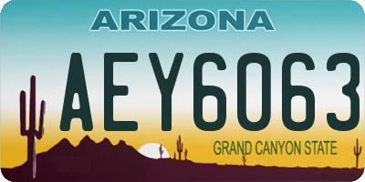 AZ license plate AEY6063