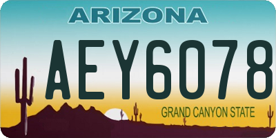 AZ license plate AEY6078