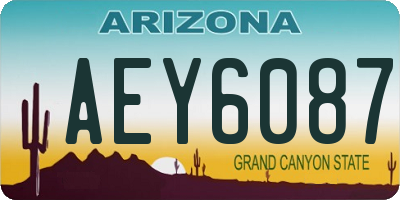 AZ license plate AEY6087