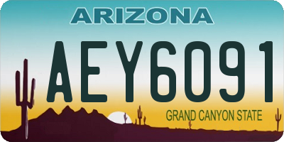 AZ license plate AEY6091