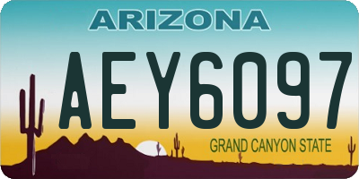 AZ license plate AEY6097