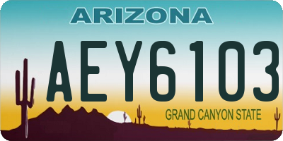 AZ license plate AEY6103