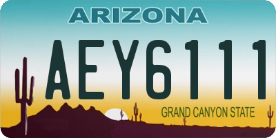 AZ license plate AEY6111