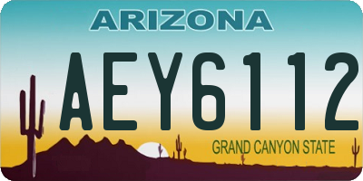 AZ license plate AEY6112
