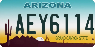 AZ license plate AEY6114