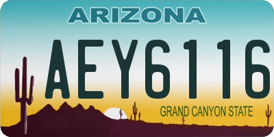 AZ license plate AEY6116