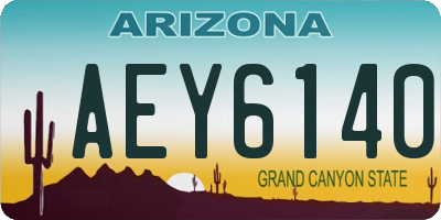 AZ license plate AEY6140